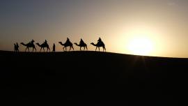 صورة للمجوس ووراءهم نور ساطع. 